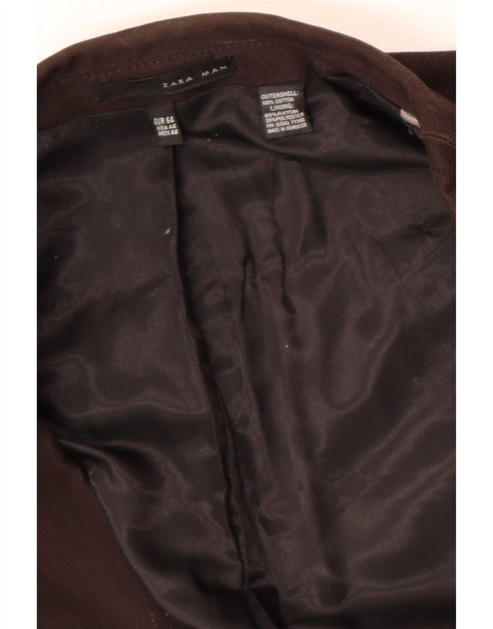 Jachetă pentru bărbați Zara, militară, cu 2 nasturi, EU 54 XL, bumbac maro