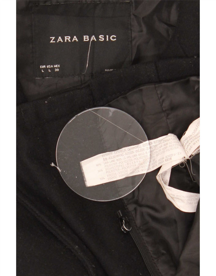Jachetă de vânt pentru femei Zara UK 16 Lână mare neagră