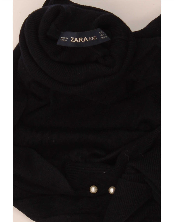 Pulover cu gât rulat Zara pentru femei UK 8 Mic Bleumarin