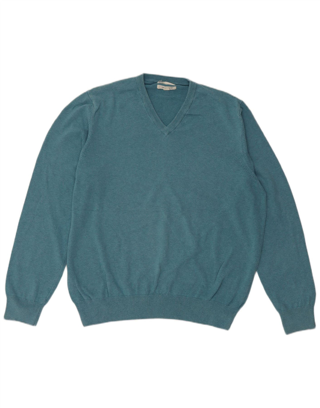 Pulover pentru bărbați Marks & Spencer, cu decolteu în V, XL, bumbac, albastru