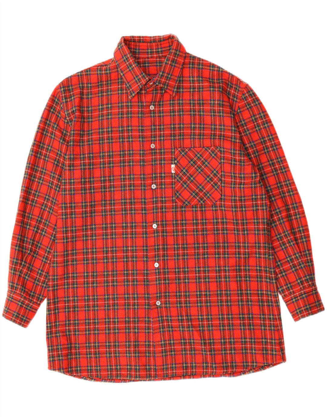 VINTAGE Mens Flannel Shirt Large Red Check Vintage Vintage and Second-Hand Vintage from Messina Hembry 