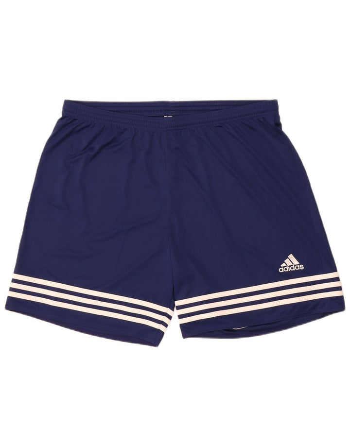 Pantaloni scurți sport pentru bărbați Adidas Climalite XL, poliester cu dungi bleumarin