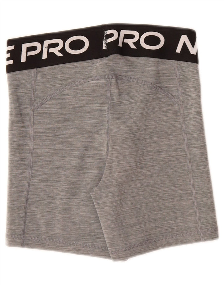Pantaloni scurți sport Nike Dri Fit Graphic pentru femei UK 10 Small Gri Flecked
