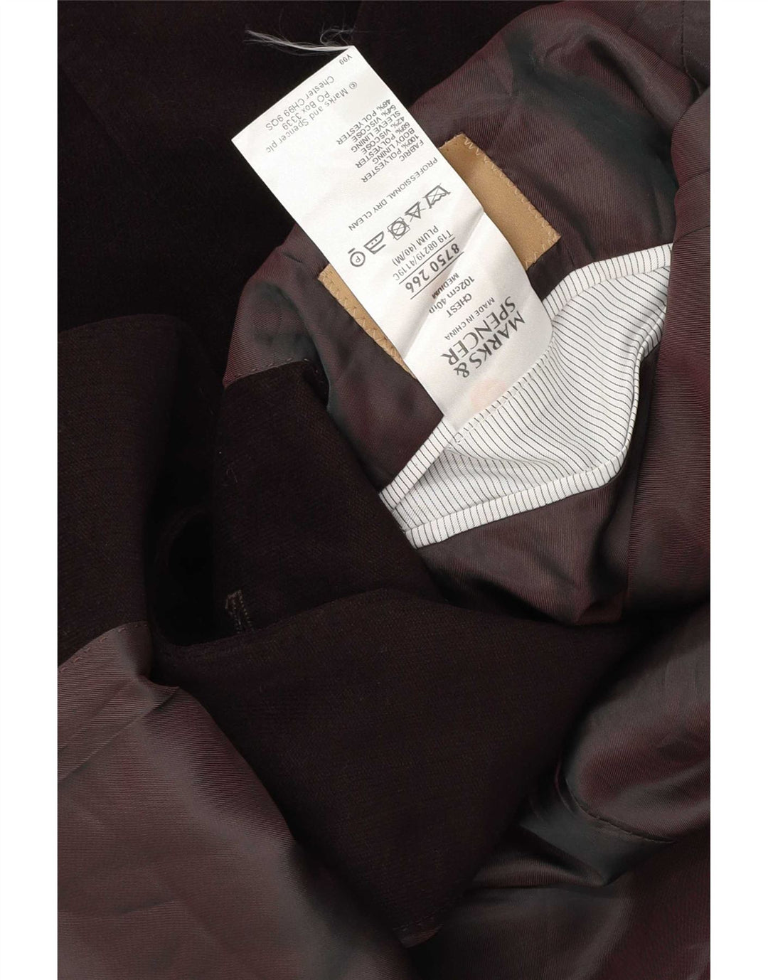 Jachetă Marks & Spencer pentru bărbați cu 2 nasturi, UK 40 Poliester maro mediu