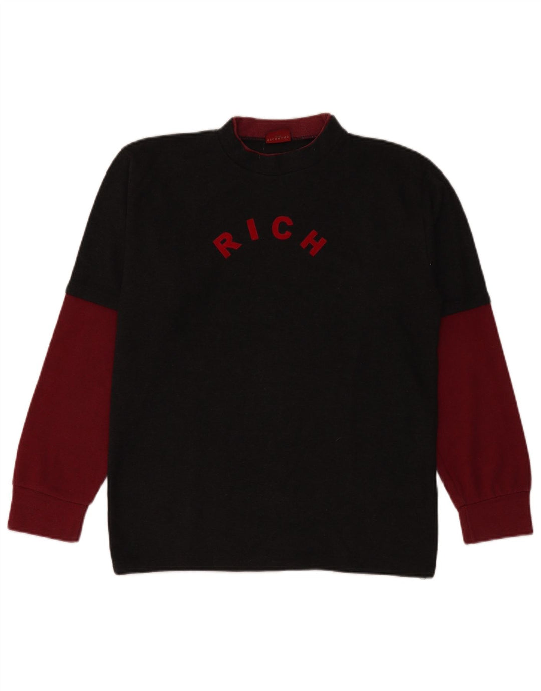 Pulover Richmond pentru bărbați, cu grafică, cu decolteu, mediu, negru