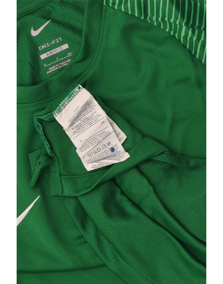 Tricou pentru bărbați Nike Dri Fit Slim Top mic poliester cu dungi verzi