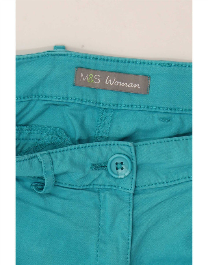 Pantaloni Capri pentru femei Marks & Spencer UK 10 Small W32 L18 Turcoaz