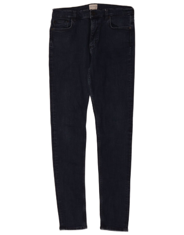 French Connection Blugi skinny pentru femei UK 12 Medium W30 L30 Bumbac bleumarin