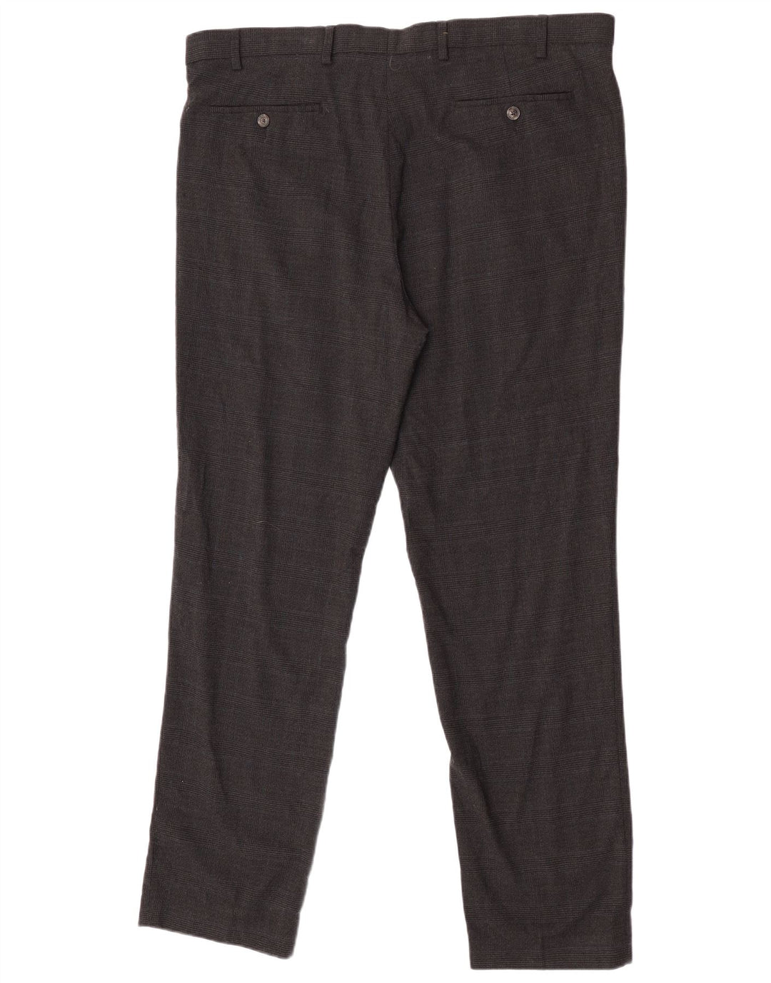 Pantaloni de costum obișnuiți pentru bărbați Marks & Spencer L40 L32 Lână neagră check