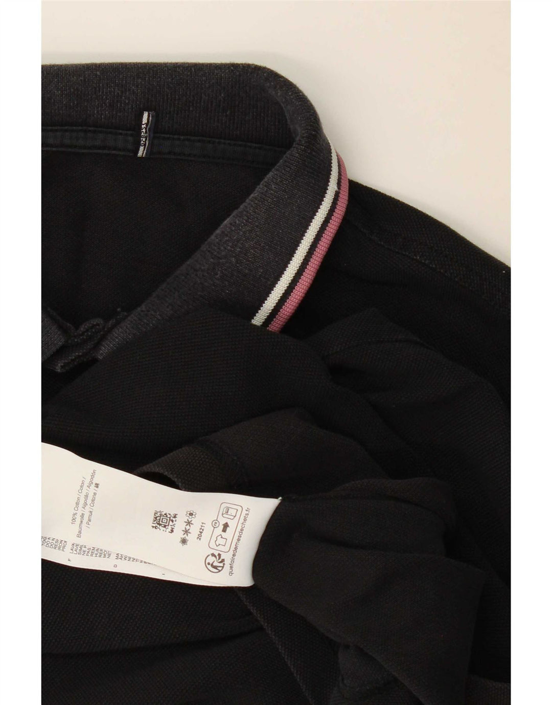 Cămașă polo Fred Perry pentru bărbați, bumbac mediu negru