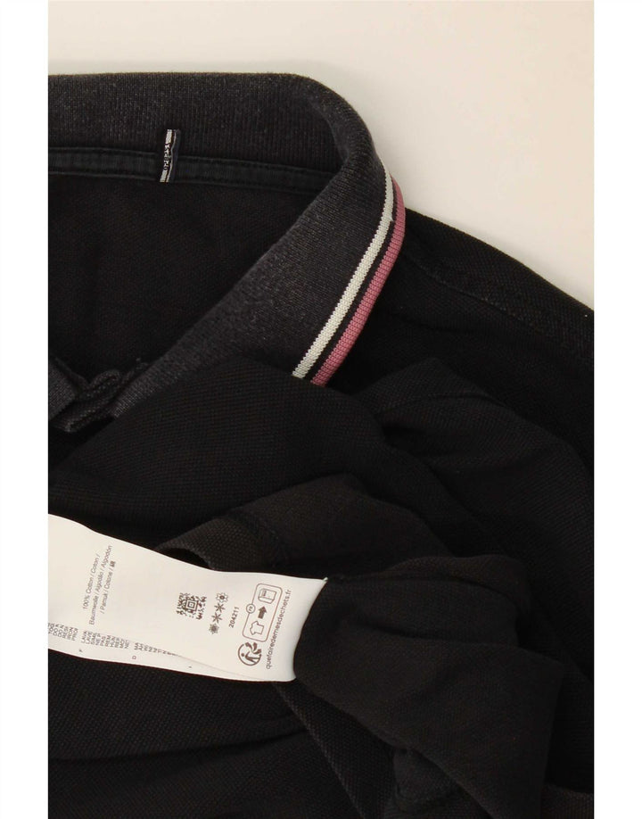 Cămașă polo Fred Perry pentru bărbați, bumbac mediu negru