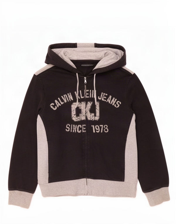 Pulover Calvin Klein Jeans pentru bărbați, cu fermoar și grafic, XL, negru, bloc de culoare