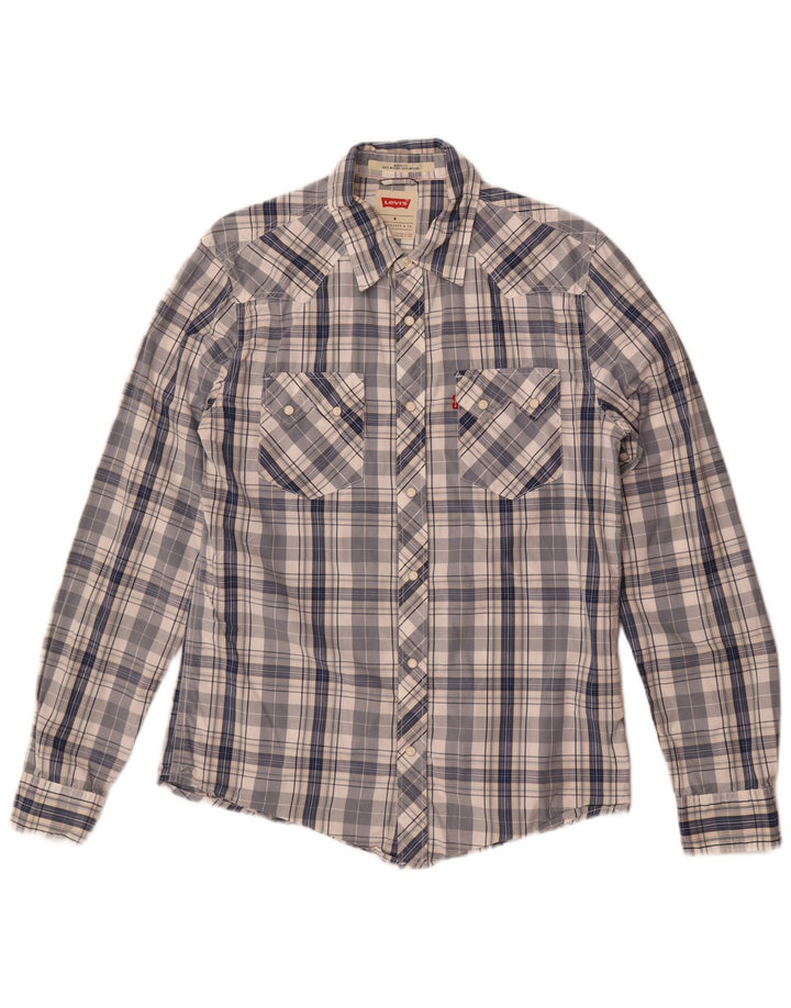 Cămașă pentru bărbați Levi's Modern Fit, bumbac cu carouri mediu bleumarin