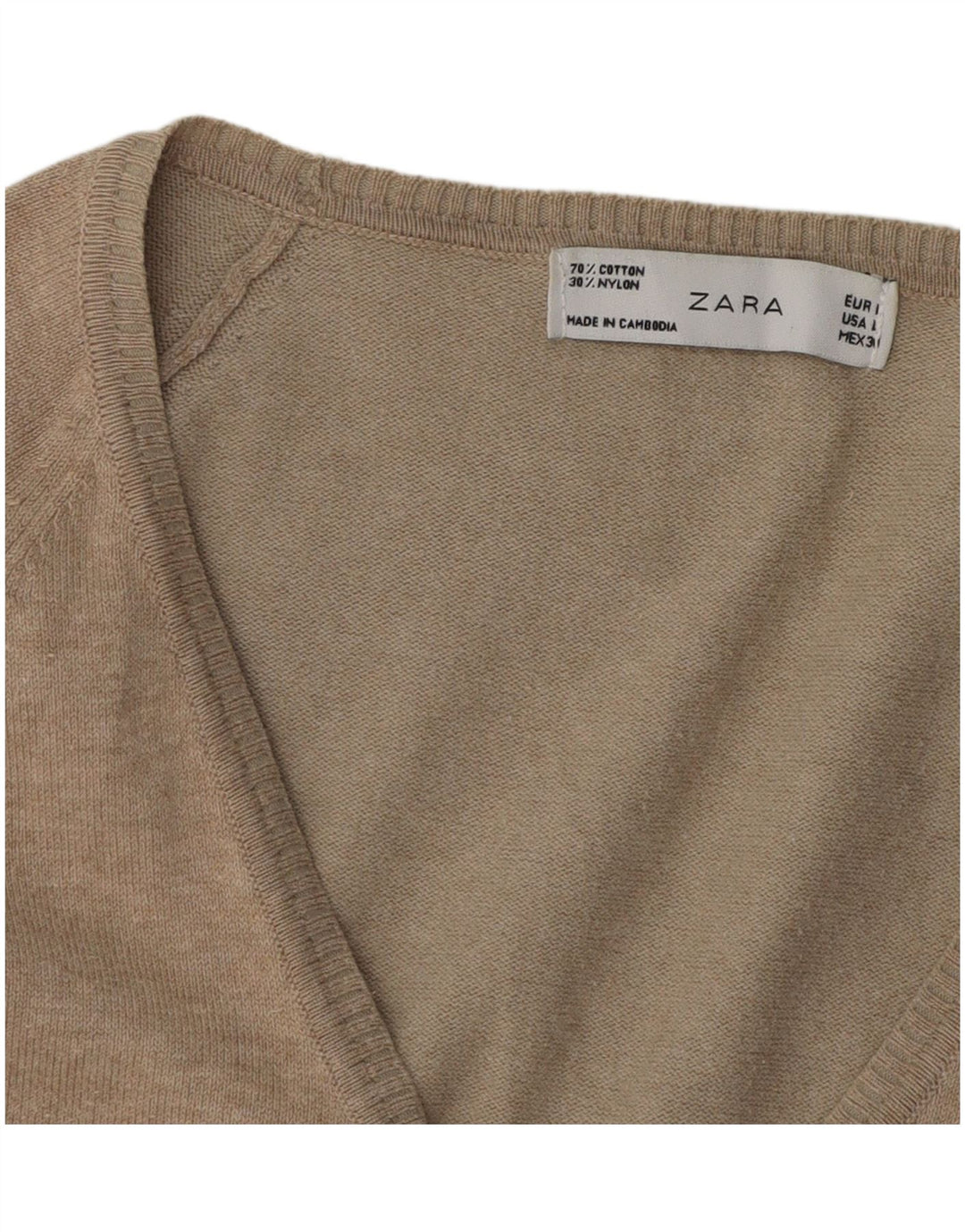 Pulover cardigan pentru femei Zara UK 14 mare nailon gri