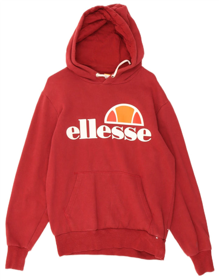 Pulover cu glugă cu grafic pentru bărbați Ellesse, bumbac roșu mediu