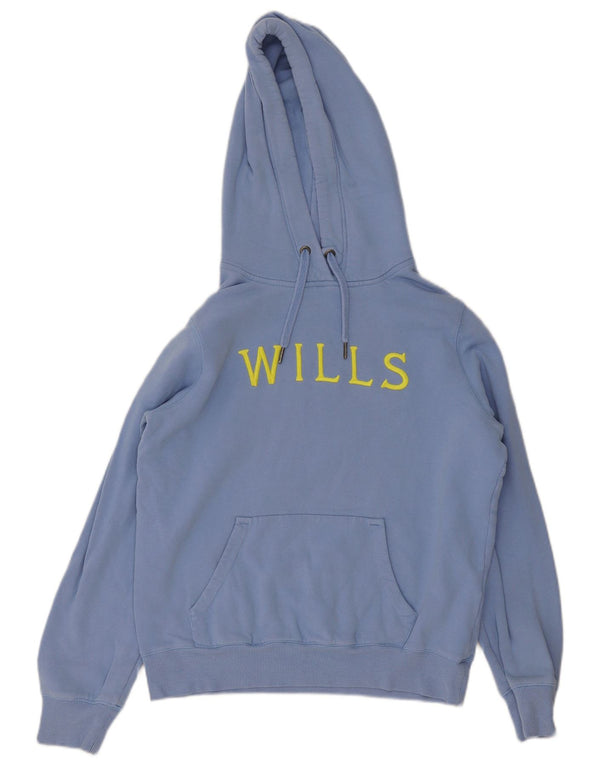 Jack Wills Pulover cu glugă cu grafic pentru femei UK 12 Bumbac albastru mediu