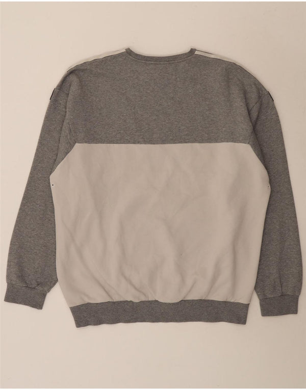 Hanorac pentru bărbați Adidas Jumper mare, gri, bumbac color bloc