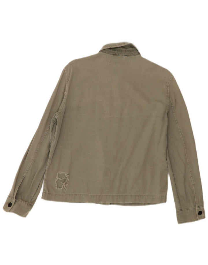 Jachetă bomber învechită pentru femei All Saints UK 14 Medium Khaki Chevron