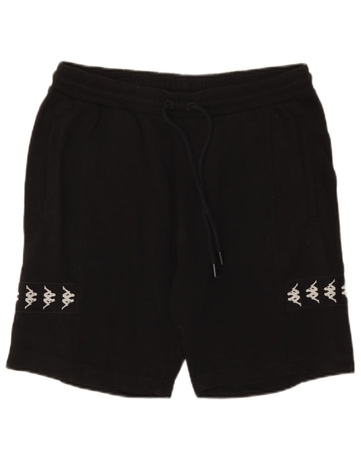 Pantaloni scurți de sport grafic Kappa pentru bărbați, bumbac negru mic