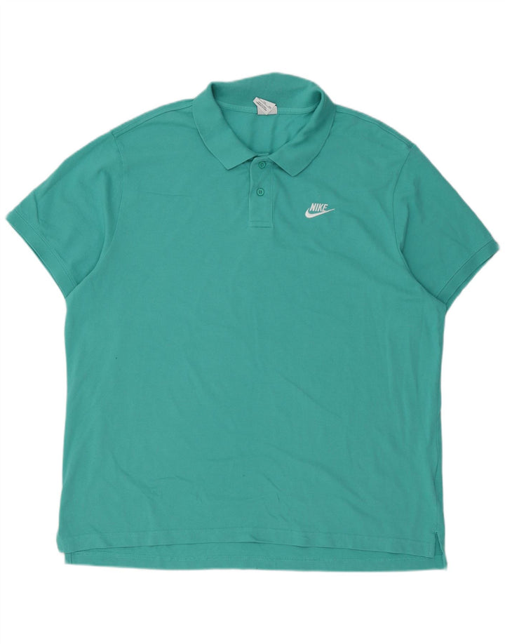Tricou polo Nike pentru bărbați 2XL din bumbac turcoaz