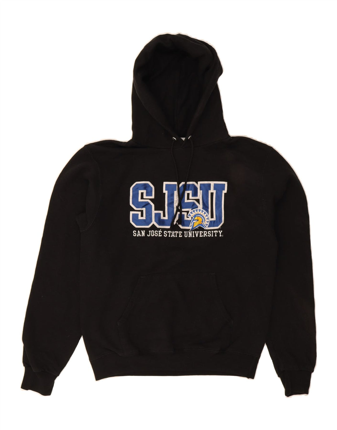 CHAMPION Mens Graphic Hoodie Jumper Small Black Vintage Champion and Second-Hand Champion from Messina Hembry 