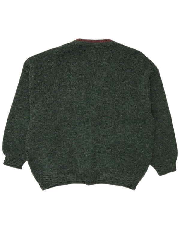 Cardigan Vintage pentru bărbați XL Lână verde