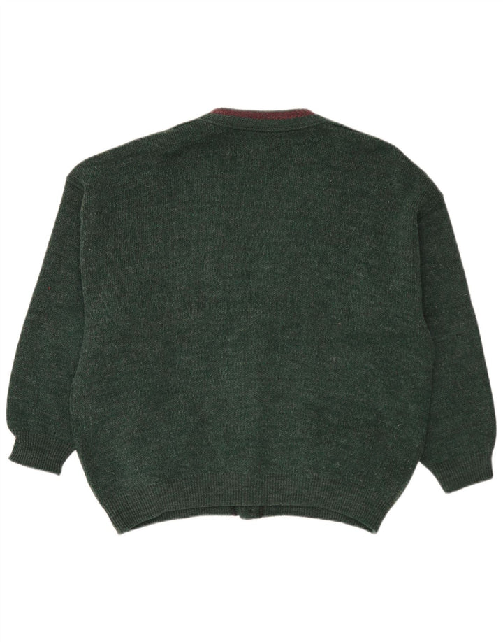 Cardigan Vintage pentru bărbați XL Lână verde