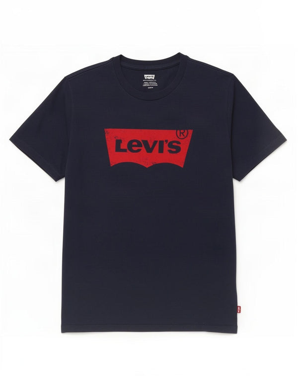 Tricou grafic pentru bărbați Levi's Top mediu din bumbac bleumarin