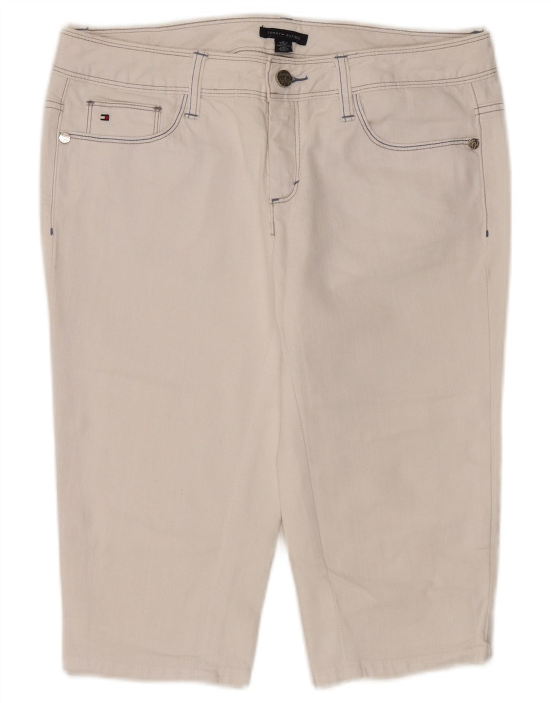 Tommy Hilfiger Bermude Denim Shorts pentru femei US 8 Medium W32 Bumbac alb