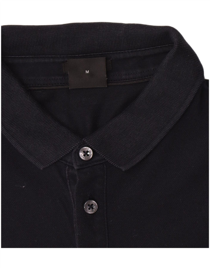 Cămașă polo pentru bărbați Hugo Boss cu mânecă lungă, bumbac mediu albastru bleumarin