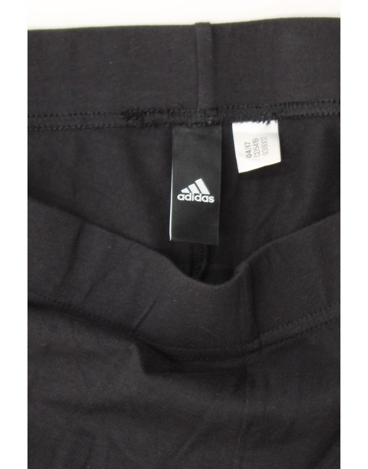 ADIDAS Womens Graphic Leggings UK 14 Medium  Black Vintage Adidas and Second-Hand Adidas from Messina Hembry 