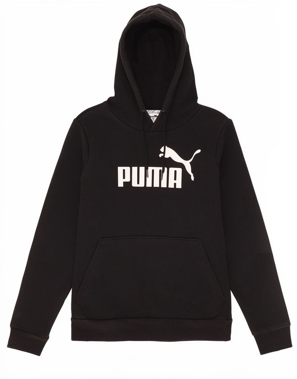 Pulover cu glugă cu grafic Puma pentru femei UK 10 mic bumbac negru