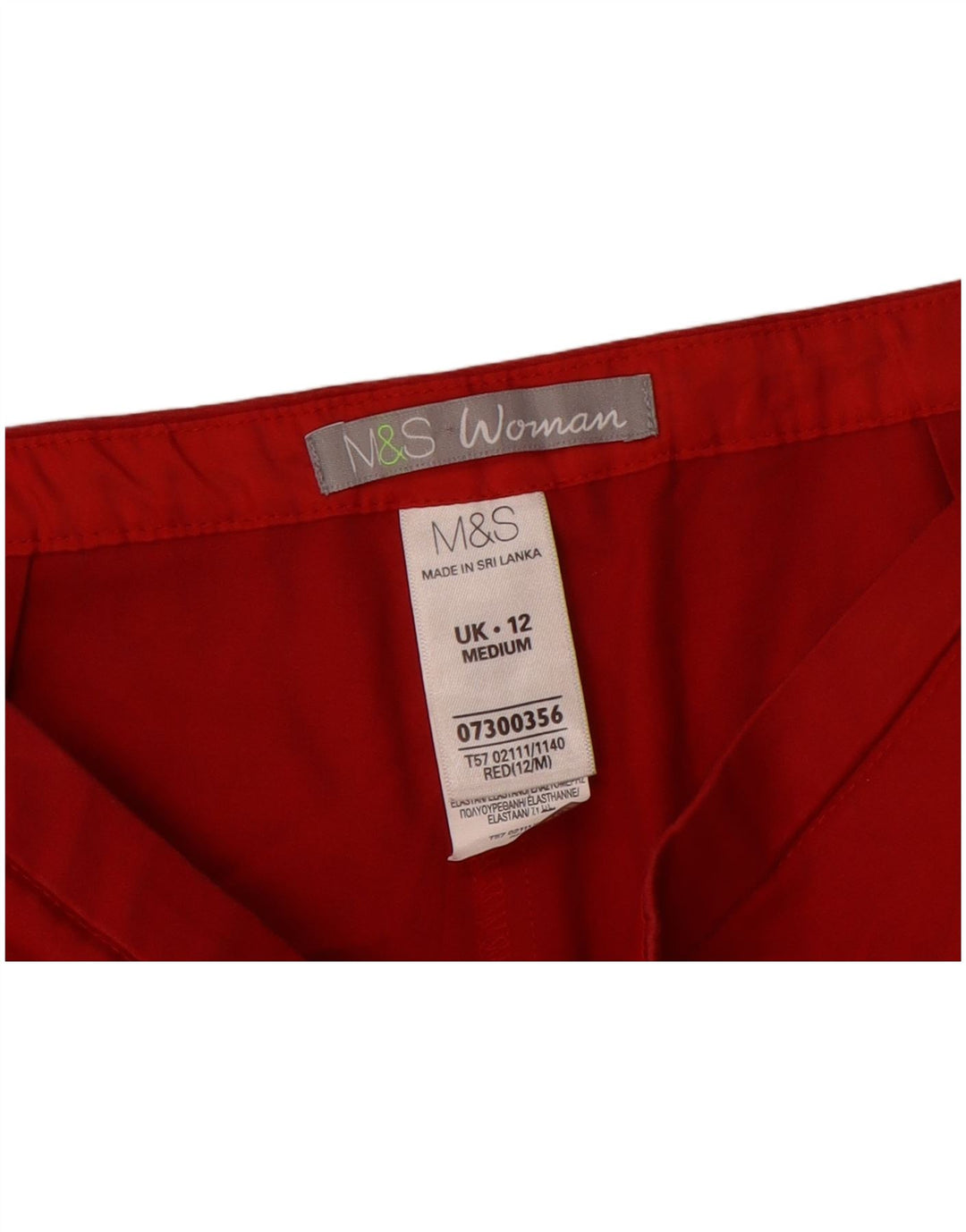 Pantaloni drepti Capri pentru femei Marks & Spencer UK 12 Medium W30 L21 Red