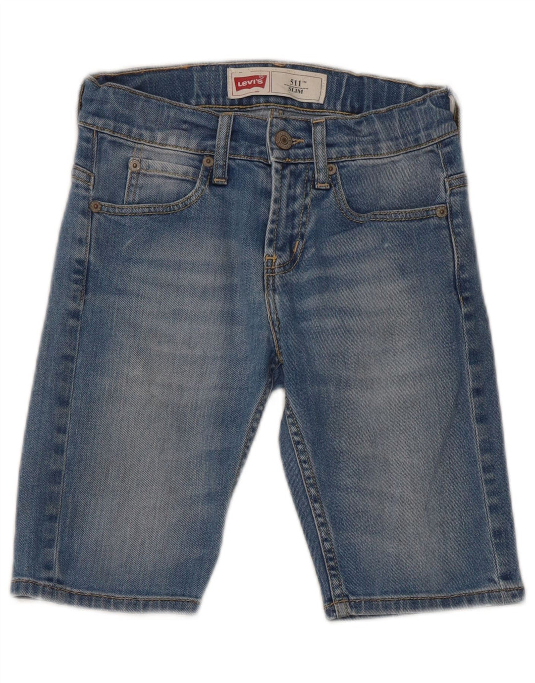 Pantaloni scurți Levi's Boys 511 Slim Denim 9-10 ani W24 Bumbac albastru