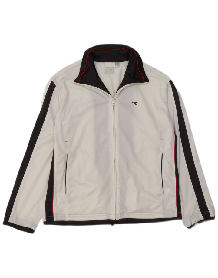 Jachetă de trening pentru bărbați Diadora UK 32 2XS Poliester color bloc alb