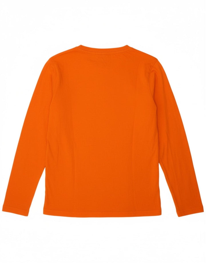 ELLESSE Boys Graphic Top Long Sleeve 9-10 Years Orange Cotton