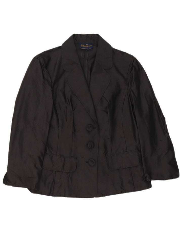 Luisa Spagnoli Jachetă Blazer pentru Damă cu 3 Nasturi IT 46 Mare Mătase Neagră