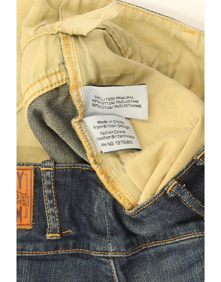 Fusta mini denim pentru femei SUPERDRY W30 bumbac albastru mediu