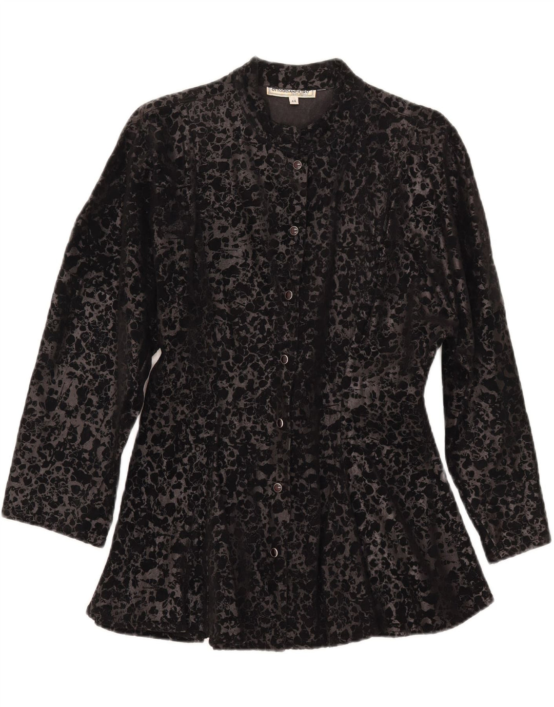 Jachetă vintage pentru femei cu mâneci 3/4 IT 44 Medium Black Animal Print