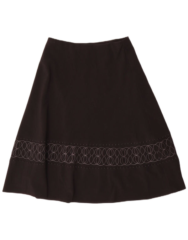 Fusta evazată pentru femei Marks & Spencer UK 12 Medium W32 Negru Geometric