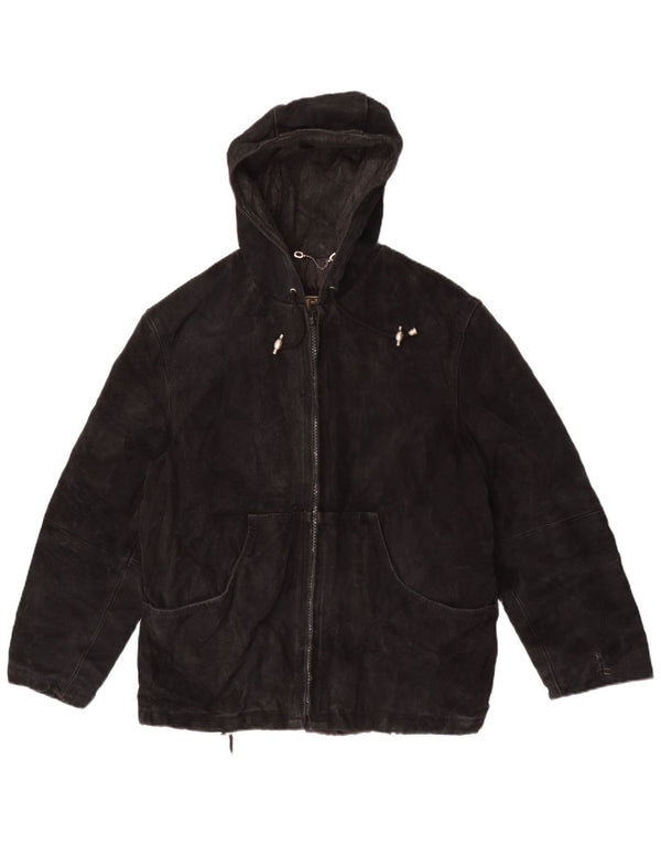 Jachetă Privilegi Femei din piele intoarsa cu gluga IT 44 Medium Neagra