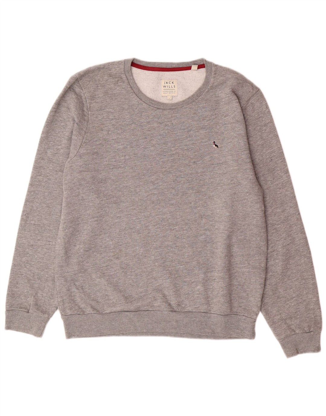 JACK WILLS Pulover pentru bărbați, bumbac cu pete, gri mediu