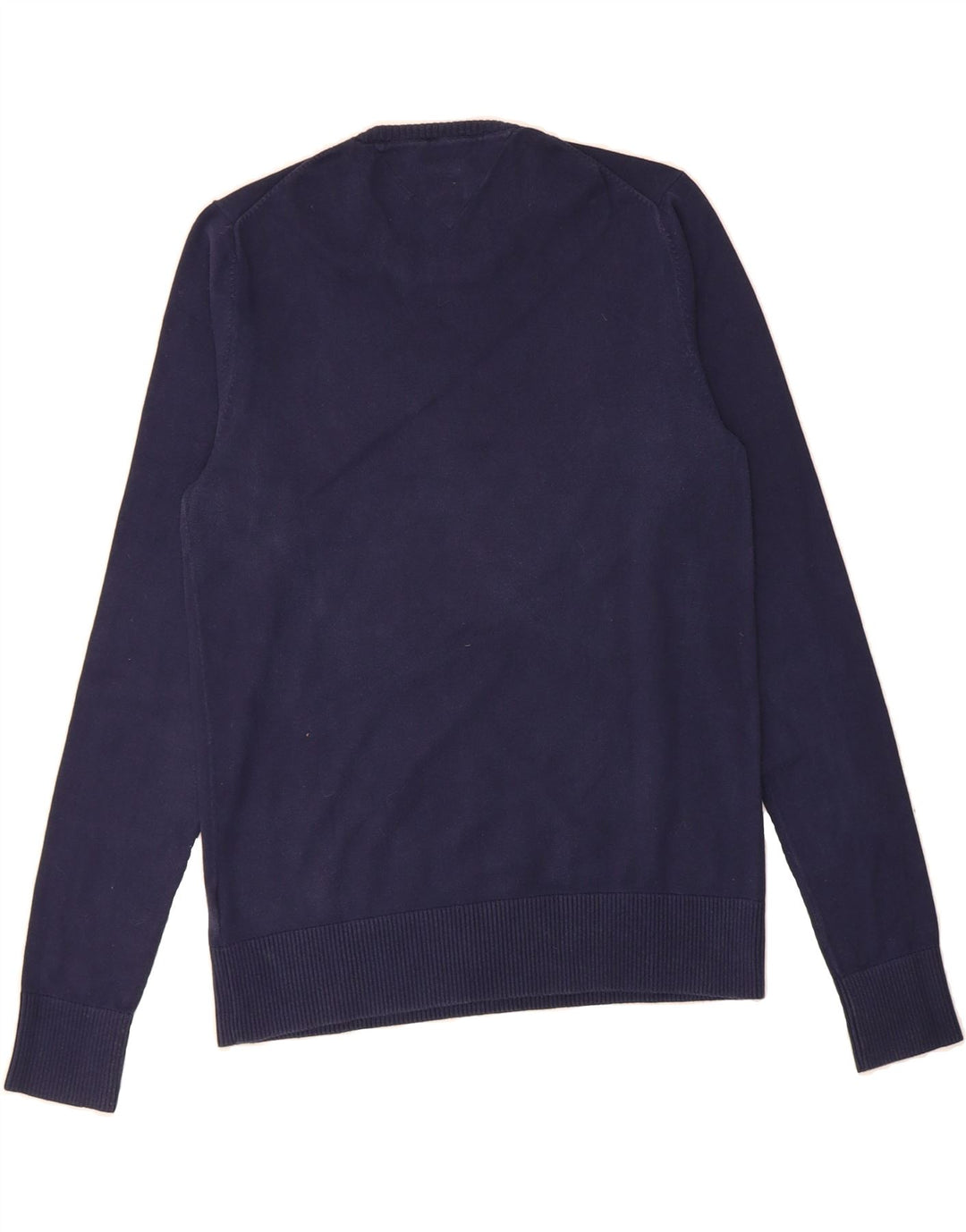 TOMMY HILFIGER Mens Crew Neck Jumper Sweater Medium Navy Blue Cotton Vintage Tommy Hilfiger and Second-Hand Tommy Hilfiger from Messina Hembry 