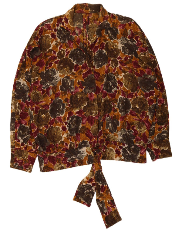 Bluză cămașă vintage pentru femei UK 20 2XL Multicolor Floral