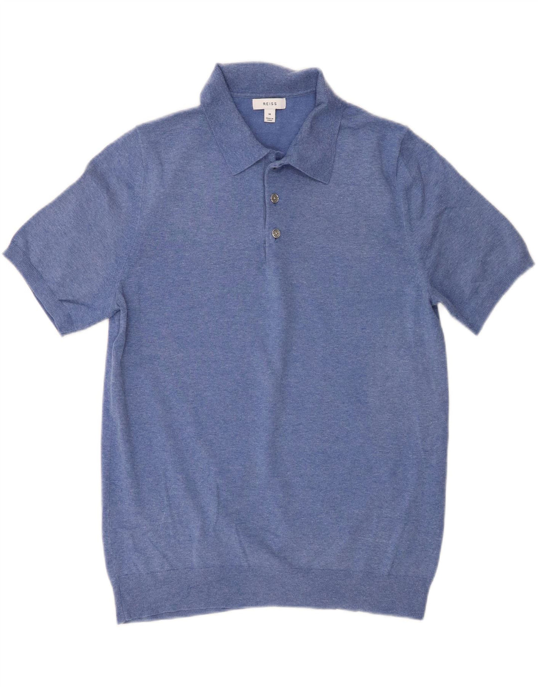 Tricou polo Reiss pentru bărbați, bumbac albastru mediu