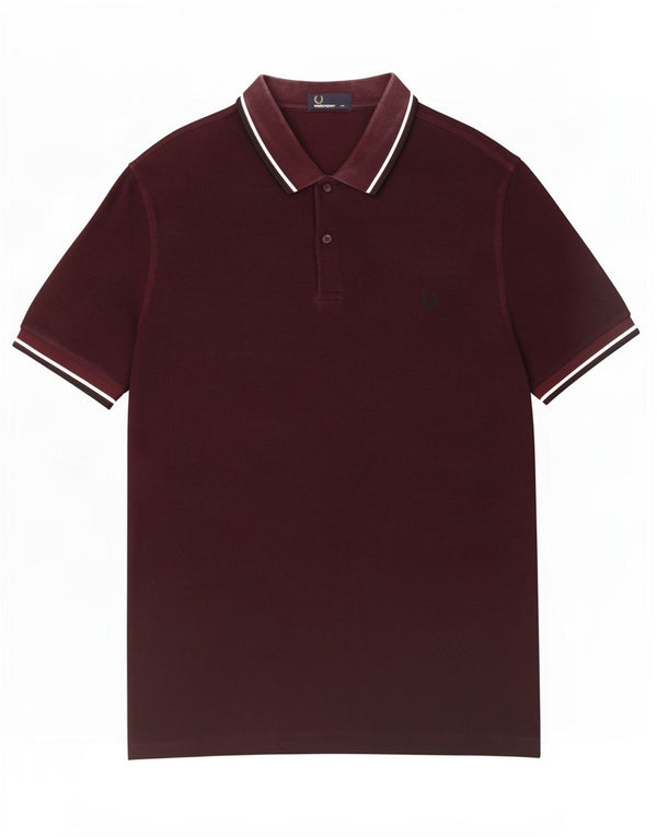 Cămașă polo Fred Perry pentru bărbați, bumbac cu dungi maro 2XL