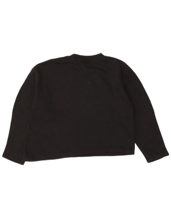 Zara Womens Crop Sweatshirt Jumper UK 14 Medium Black