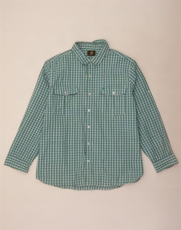 Cămașă Timberland Regular Fit 3XL pentru bărbați, bumbac vichy verde