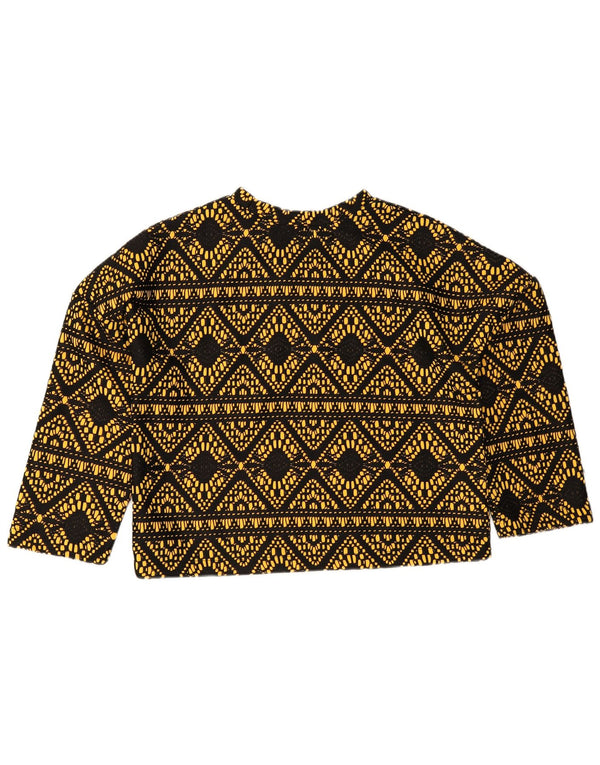 Top supradimensionat pentru femei Zara Trafaluc cu mâneci 3/4 UK 10 Mic Negru Geometric