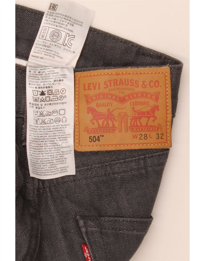 Blugi drepti pentru bărbați Levi's 504 W28 L32 bumbac gri